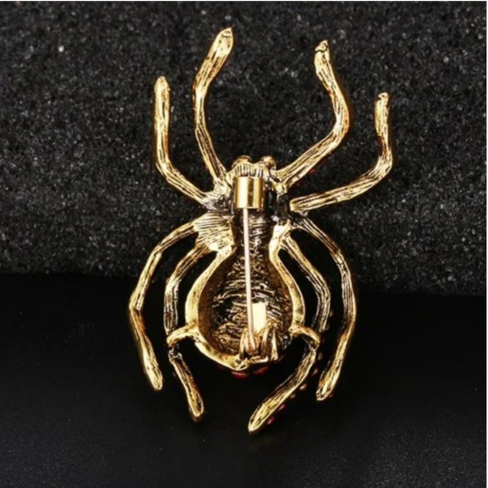 Spider Crystal Rhinestone Brooch - Picture 14 of 16